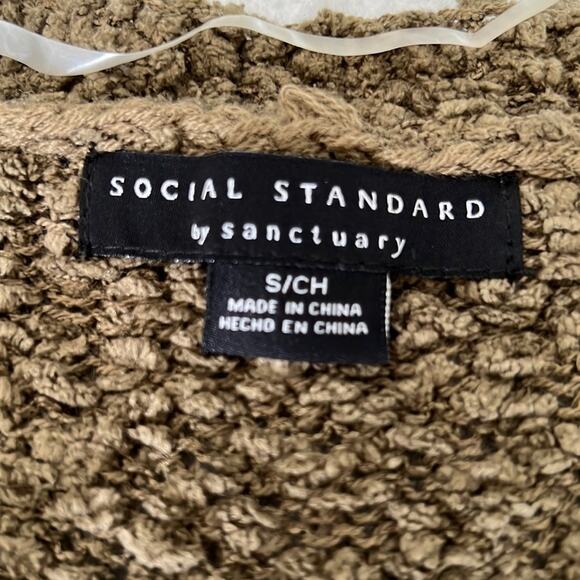 Social Standard by Sanctuary Olive Boucle Cardigan Sweater Woman's Small - Picture 5 of 10